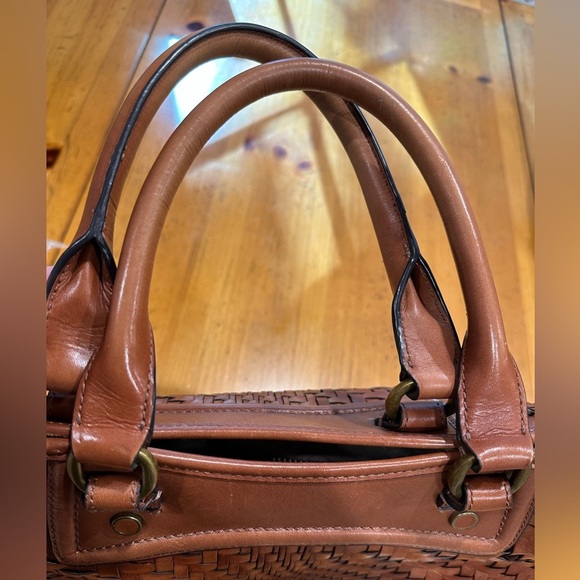 Cole Haan Leather Genevieve Brown Woven Leather Handbag - Picture 7 of 7